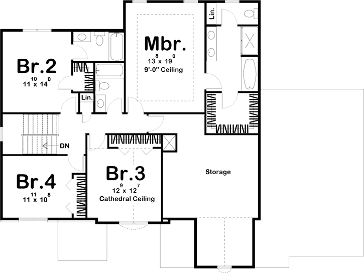 Upper/Second Floor Plan: 52-183