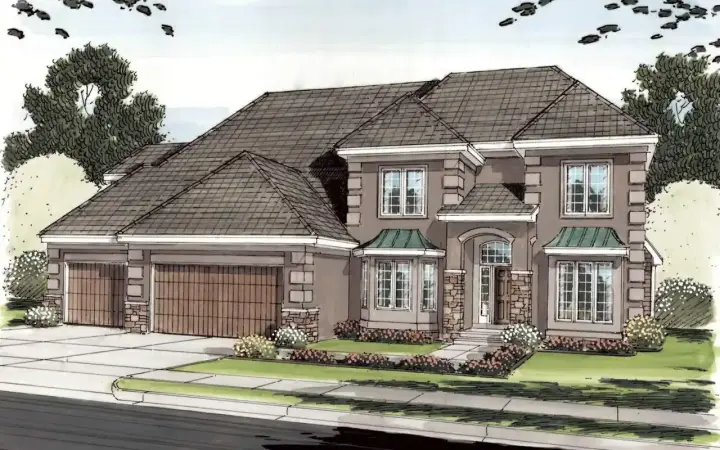 Mediterranean house plans 52-191 - front exterior, 4,096 sq ft, 5 bed, 3 bath house plans | Monster House Plans