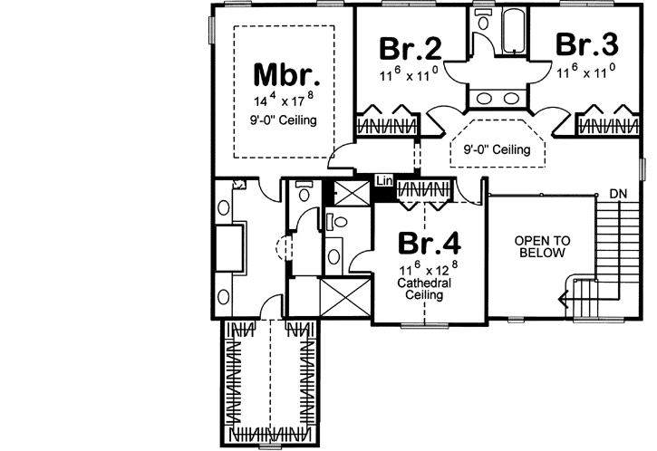 Upper/Second Floor Plan: 52-198