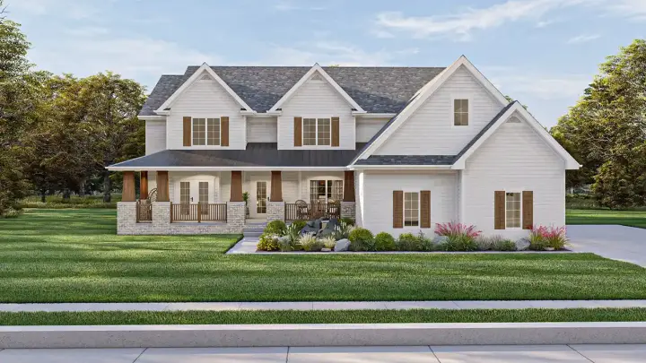 Traditional house plans 52-201 - front exterior, 3,427 sq ft, 4 bed, 4 bath house plans | Monster House Plans