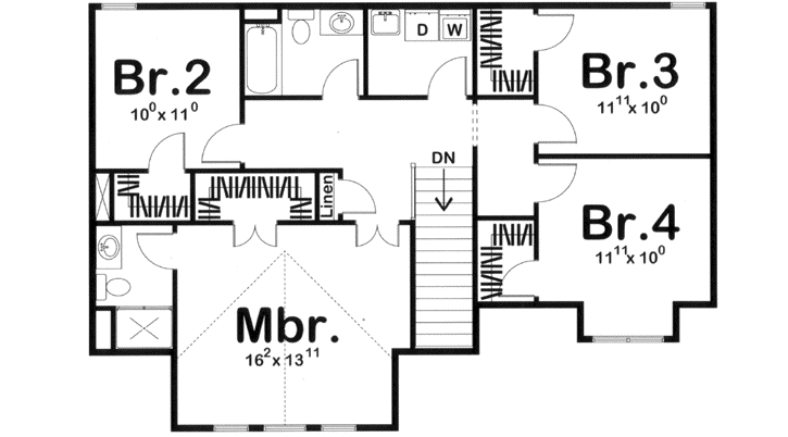 Upper/Second Floor Plan: 52-214