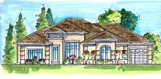 Mediterranean house plans 52-233 - front exterior, 4,796 sq ft, 4 bed, 4 bath house plans | Monster House Plans