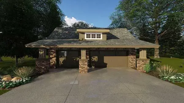 Bungalow house plans 52-254 - front exterior, 767 sq ft, 0 bed, 0 bath house plans | Monster House Plans