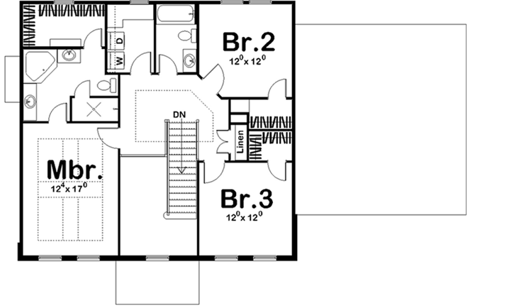 Upper/Second Floor Plan: 52-262