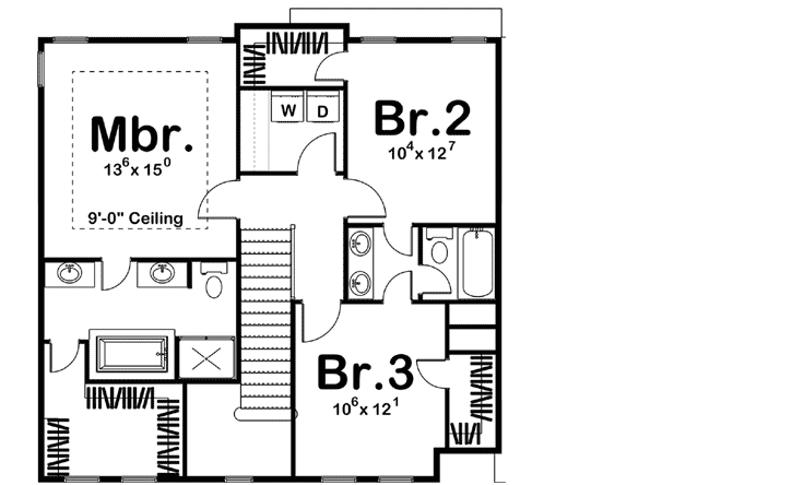 Upper/Second Floor Plan: 52-279