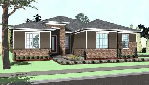 Mediterranean house plans 52-281 - front exterior, 2,195 sq ft, 3 bed, 2 bath house plans | Monster House Plans