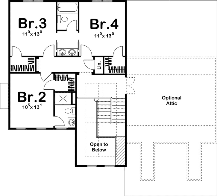Upper/Second Floor Plan: 52-283
