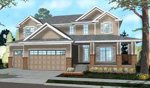 Traditional house plans 52-284 - front exterior, 2,906 sq ft, 4 bed, 2 bath house plans | Monster House Plans