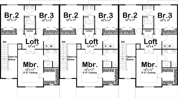 Upper/Second Floor Plan: 52-285