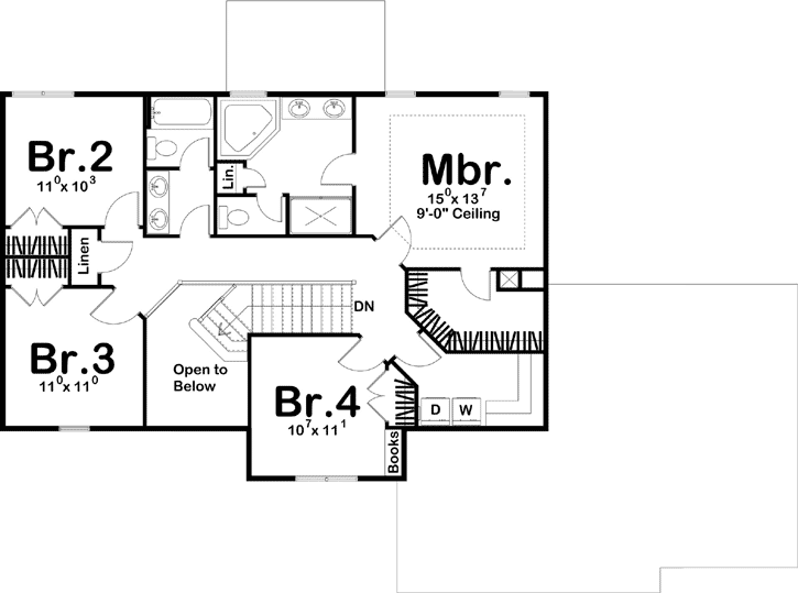 Upper/Second Floor Plan: 52-286