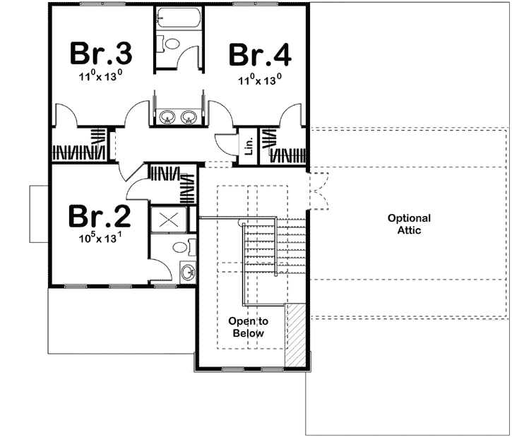 Upper/Second Floor Plan: 52-290