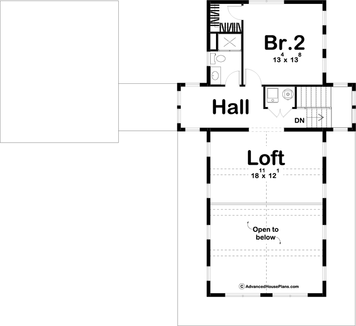 Upper/Second Floor Plan: 52-304