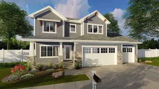 Craftsman house plans 52-305 - front exterior, 2,674 sq ft, 4 bed, 3 bath house plans | Monster House Plans