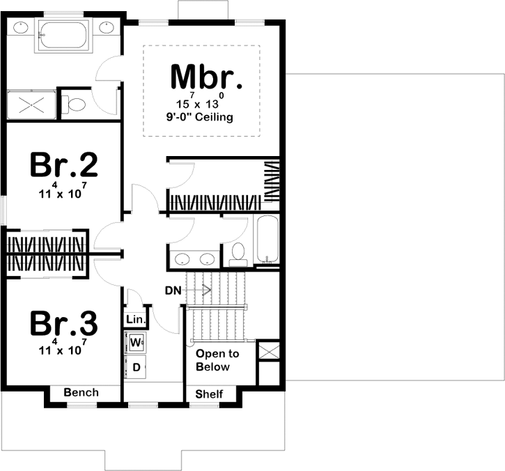 Upper/Second Floor Plan: 52-306