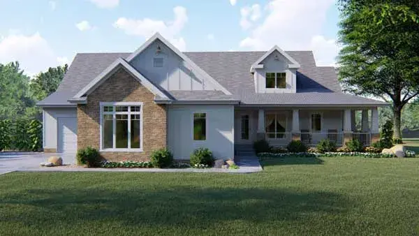 Modern Farmhouse house plans 52-317 - front exterior, 2,135 sq ft, 3 bed, 2 bath house plans | Monster House Plans