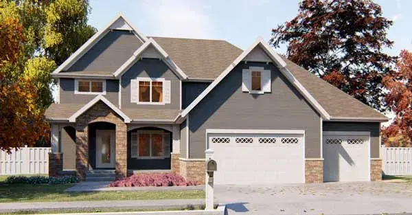 Traditional house plans 52-320 - front exterior, 2,664 sq ft, 4 bed, 3 bath house plans | Monster House Plans