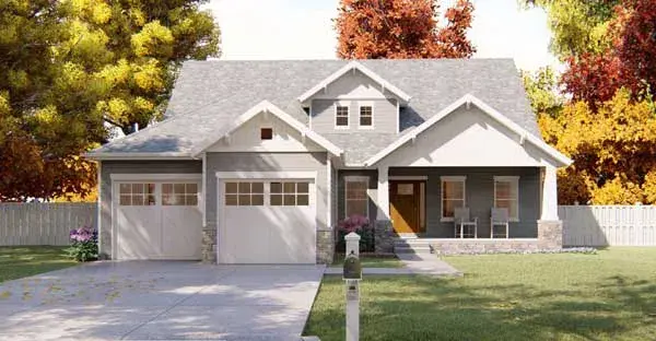 Craftsman house plans 52-323 - front exterior, 2,293 sq ft, 4 bed, 2 bath house plans | Monster House Plans