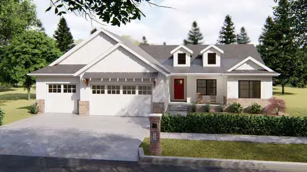 Modern Farmhouse house plans 52-335 - front exterior, 1,906 sq ft, 3 bed, 2 bath house plans | Monster House Plans