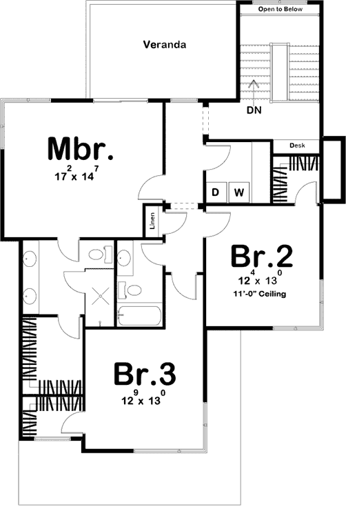 Upper/Second Floor Plan: 52-342