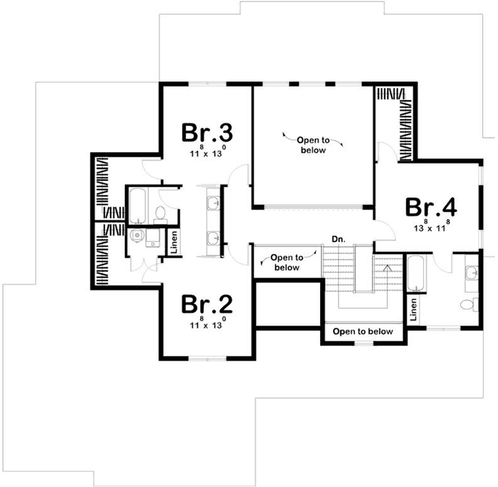 Upper/Second Floor Plan: 52-345