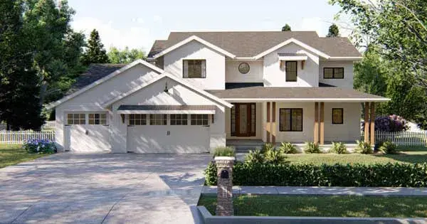 Modern Farmhouse house plans 52-346 - front exterior, 2,687 sq ft, 4 bed, 2 bath house plans | Monster House Plans