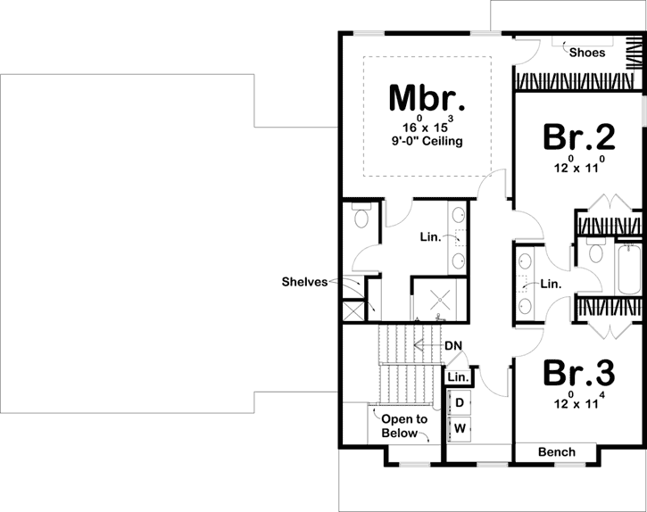 Upper/Second Floor Plan: 52-348