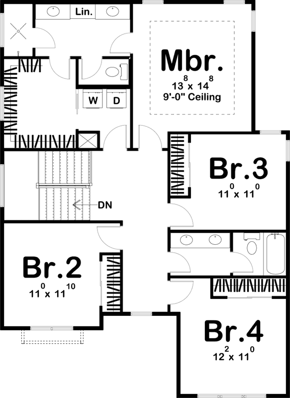 Upper/Second Floor Plan: 52-357