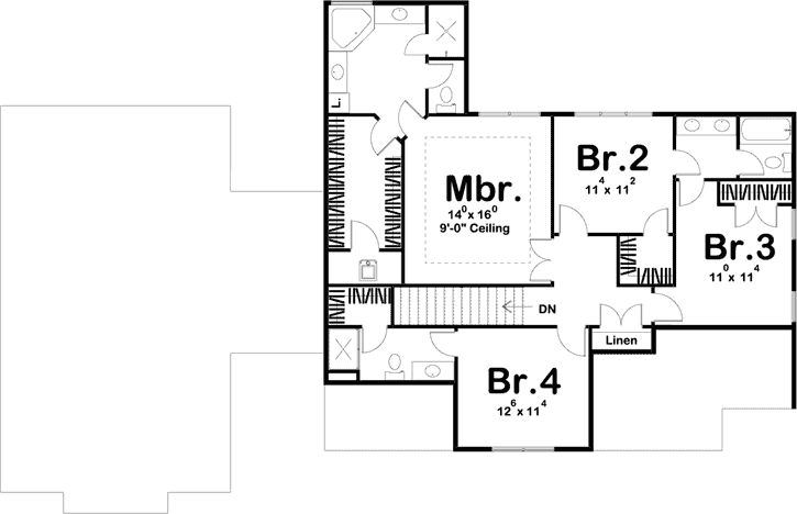 Upper/Second Floor Plan: 52-363