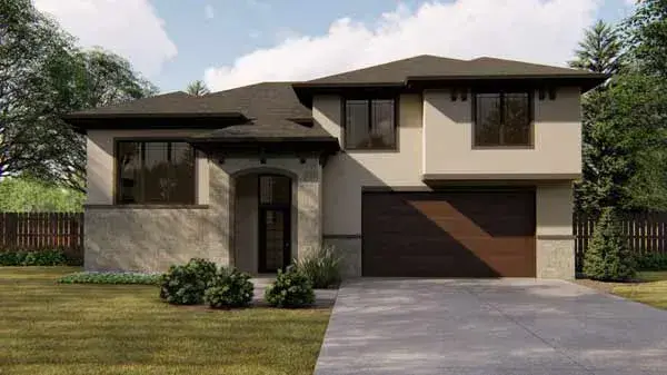 Mediterranean house plans 52-367 - front exterior, 1,329 sq ft, 3 bed, 2 bath house plans | Monster House Plans