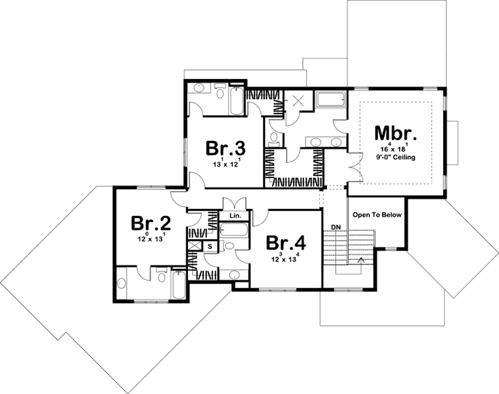 Upper/Second Floor Plan: 52-373
