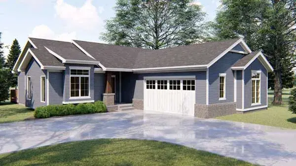 Traditional house plans 52-374 - front exterior, 1,628 sq ft, 3 bed, 2 bath house plans | Monster House Plans