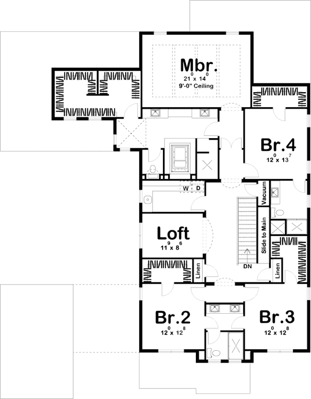 Upper/Second Floor Plan: 52-375