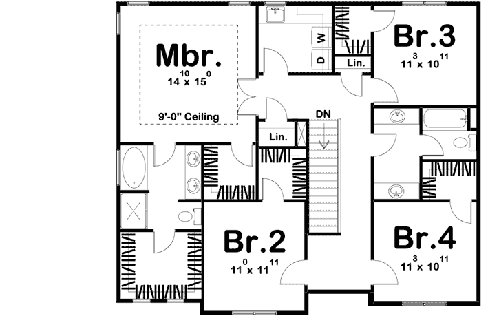 Upper/Second Floor Plan: 52-383
