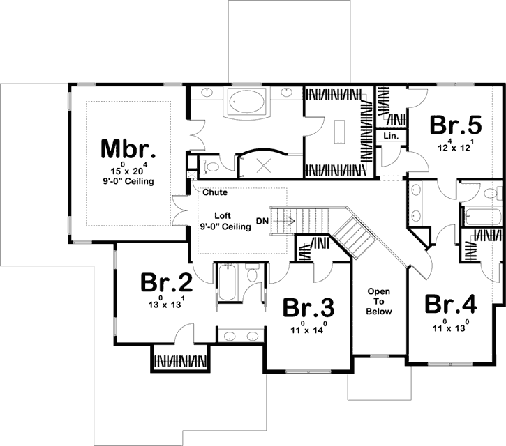 Upper/Second Floor Plan: 52-389