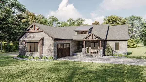 Craftsman house plans 52-390 - front exterior, 1,693 sq ft, 3 bed, 2 bath house plans | Monster House Plans
