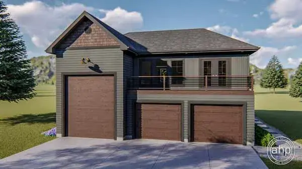 Craftsman house plans 52-393 - front exterior, 1,144 sq ft, 1 bed, 1 bath house plans | Monster House Plans