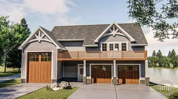 Craftsman house plans 52-394 - front exterior, 967 sq ft, 1 bed, 1 bath house plans | Monster House Plans