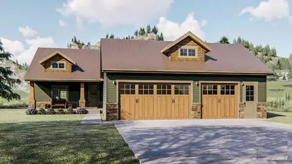 Craftsman house plans 52-403 - front exterior, 1,820 sq ft, 3 bed, 2 bath house plans | Monster House Plans