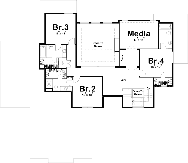 Upper/Second Floor Plan: 52-404