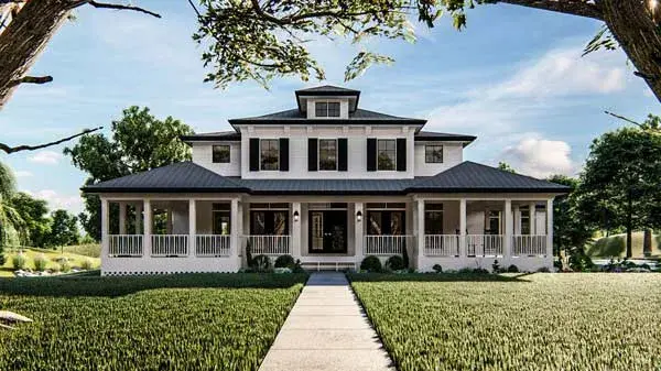 Country house plans 52-418 - front exterior, 3,265 sq ft, 4 bed, 3 bath house plans | Monster House Plans