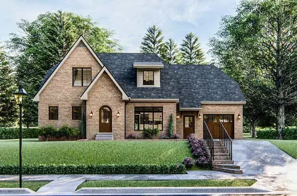 Traditional house plans 52-422 - front exterior, 1,921 sq ft, 3 bed, 2 bath house plans | Monster House Plans