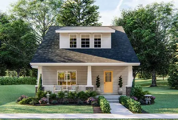 Craftsman house plans 52-431 - front exterior, 1,437 sq ft, 2 bed, 2 bath house plans | Monster House Plans