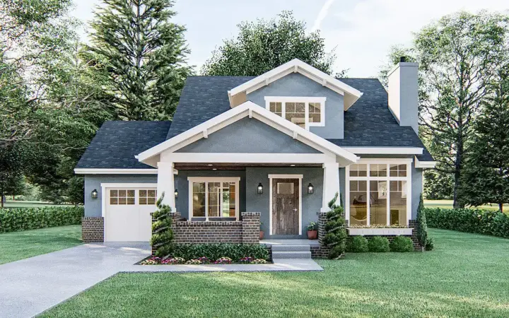 Craftsman house plans 52-434 - front exterior, 1,836 sq ft, 3 bed, 2 bath house plans | Monster House Plans