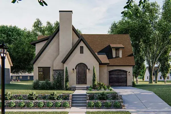 Cottage house plans 52-436 - front exterior, 2,031 sq ft, 3 bed, 2 bath house plans | Monster House Plans