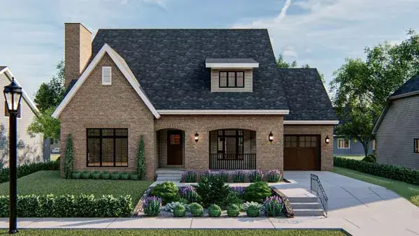 Cottage house plans 52-438 - front exterior, 1,912 sq ft, 3 bed, 2 bath house plans | Monster House Plans