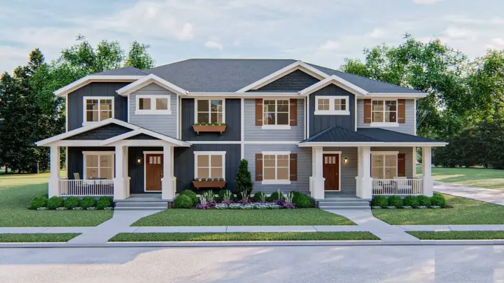 Craftsman house plans 52-449 - front exterior, 6,004 sq ft, 8 bed, 6 bath house plans | Monster House Plans