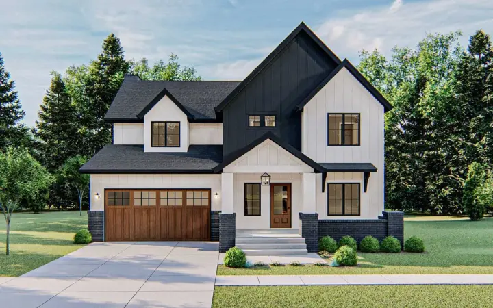 Modern Farmhouse house plans 52-450 - front exterior, 2,919 sq ft, 3 bed, 2 bath house plans | Monster House Plans