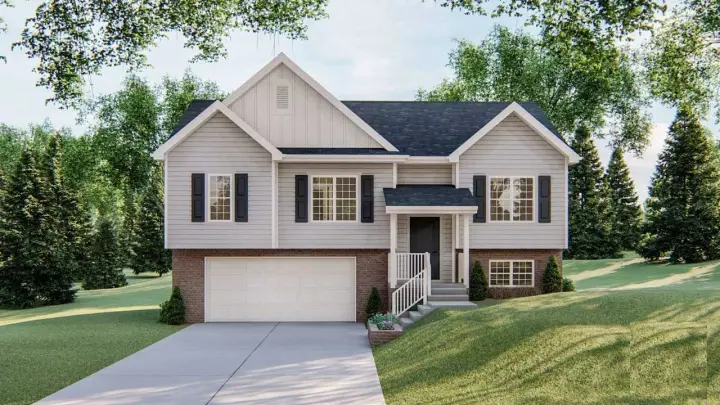 Traditional house plans 52-451 - front exterior, 1,248 sq ft, 3 bed, 2 bath house plans | Monster House Plans