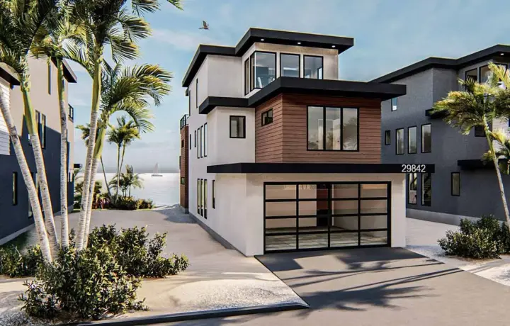 Modern house plans 52-460 - front exterior, 3,208 sq ft, 3 bed, 3 bath house plans | Monster House Plans