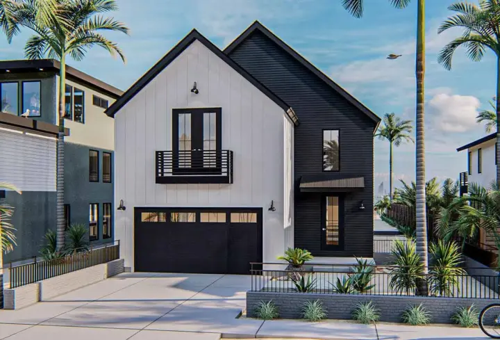 Modern house plans 52-464 - front exterior, 2,731 sq ft, 4 bed, 3 bath house plans | Monster House Plans